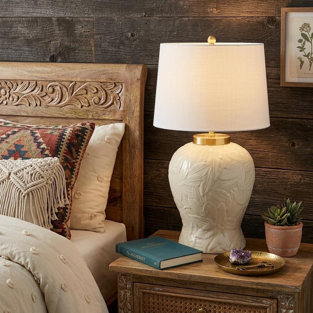 32" Clear Novelty Table Lamp With Empire Shade