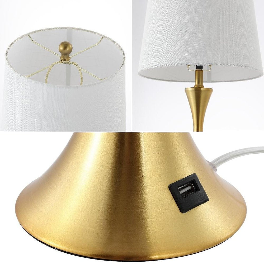 Set of Two 23" Clear Novelty Table Lamps With Empire Shades