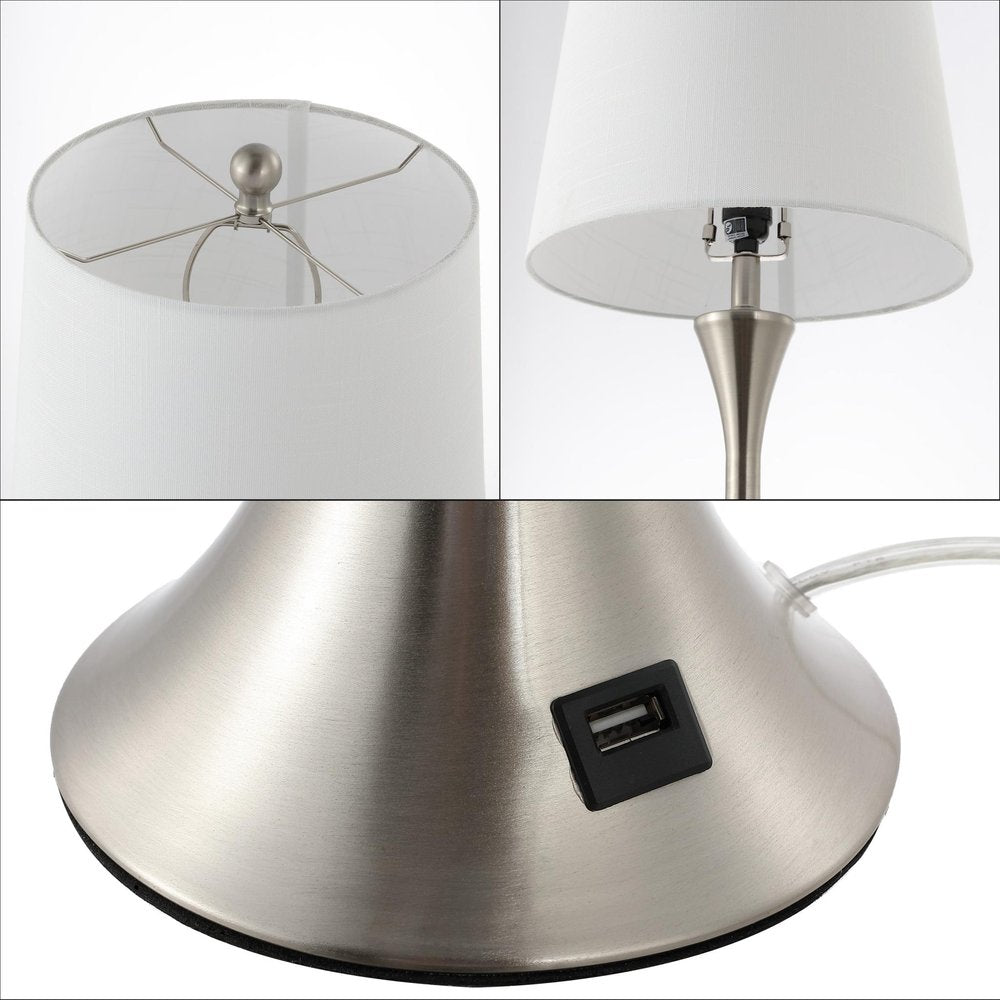 Set of Two 23" Clear Novelty Table Lamps With Empire Shades