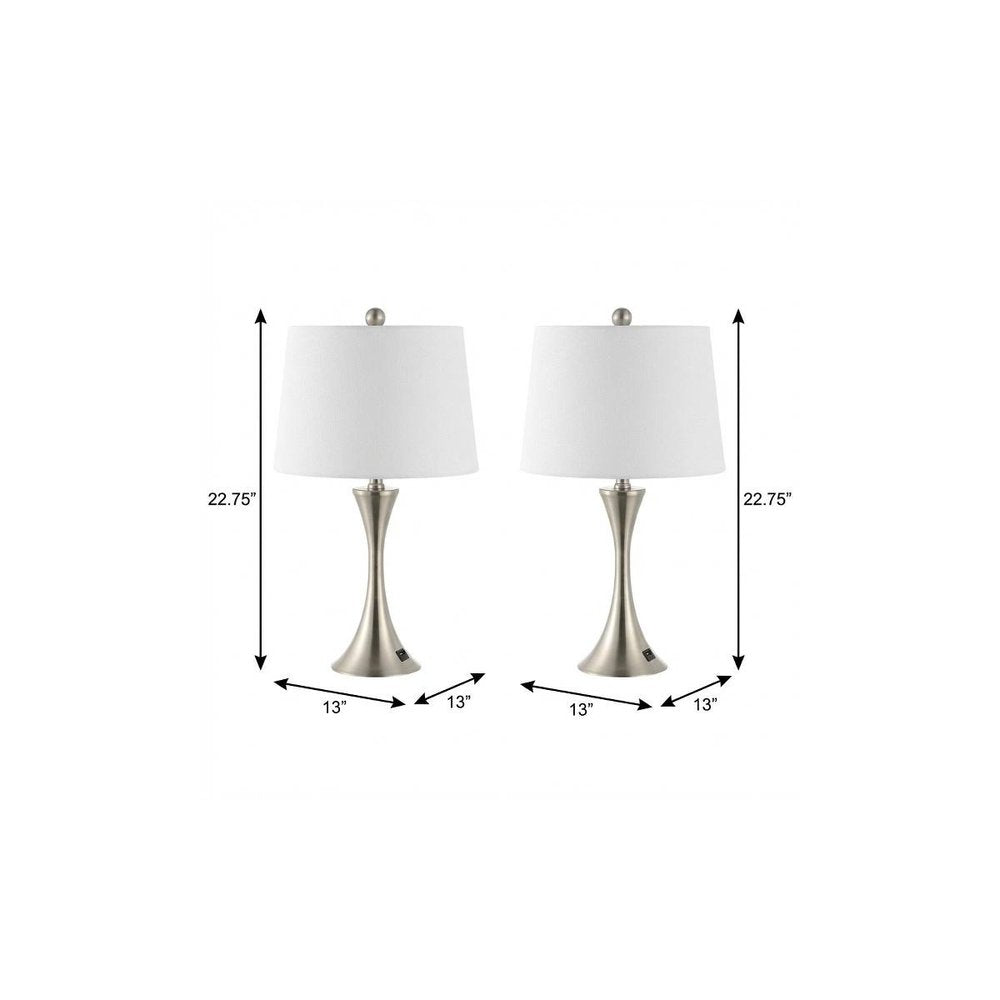 Set of Two 23" Clear Novelty Table Lamps With Empire Shades