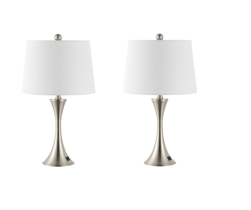 Set of Two 23" Clear Novelty Table Lamps With Empire Shades
