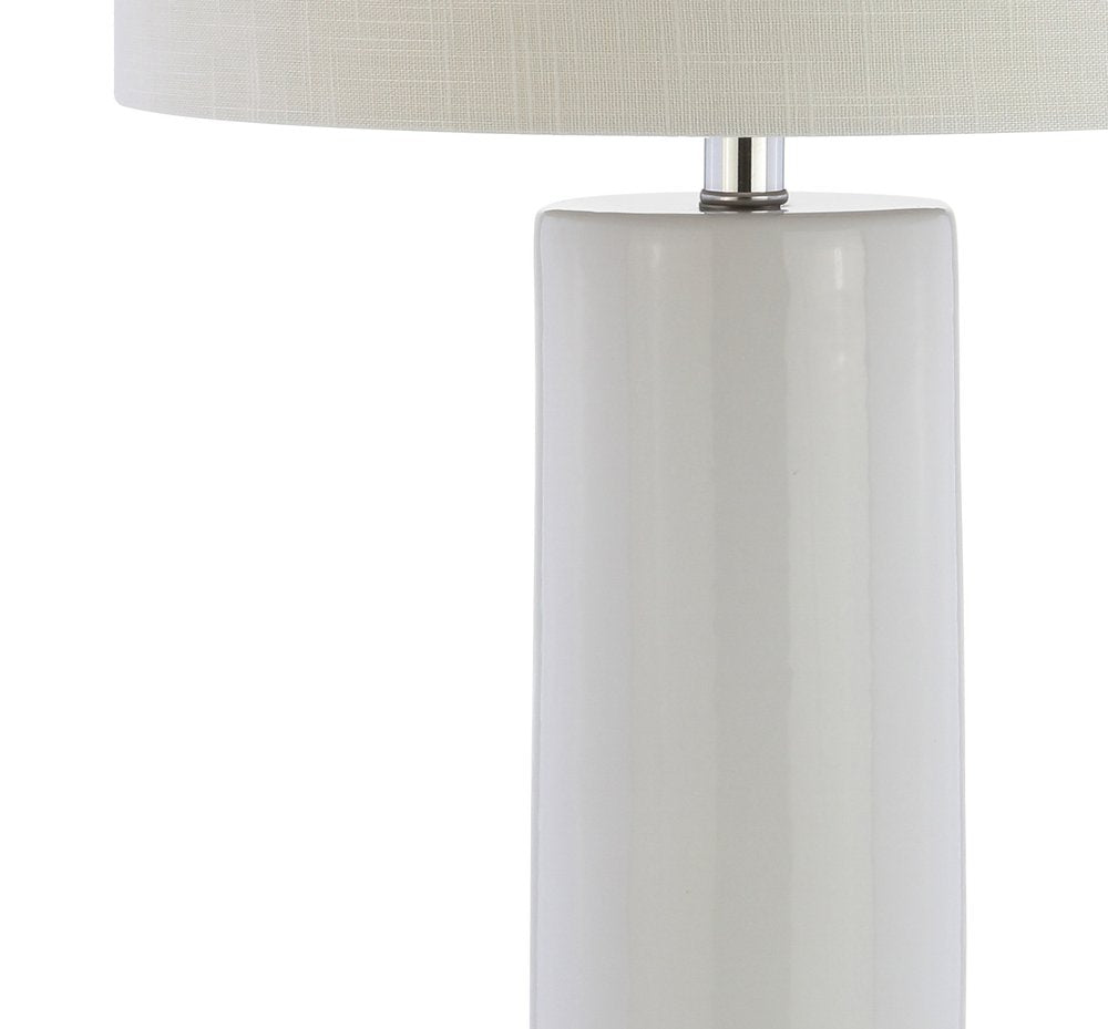32" Silver Novelty Table Lamp LED With Drum Shade