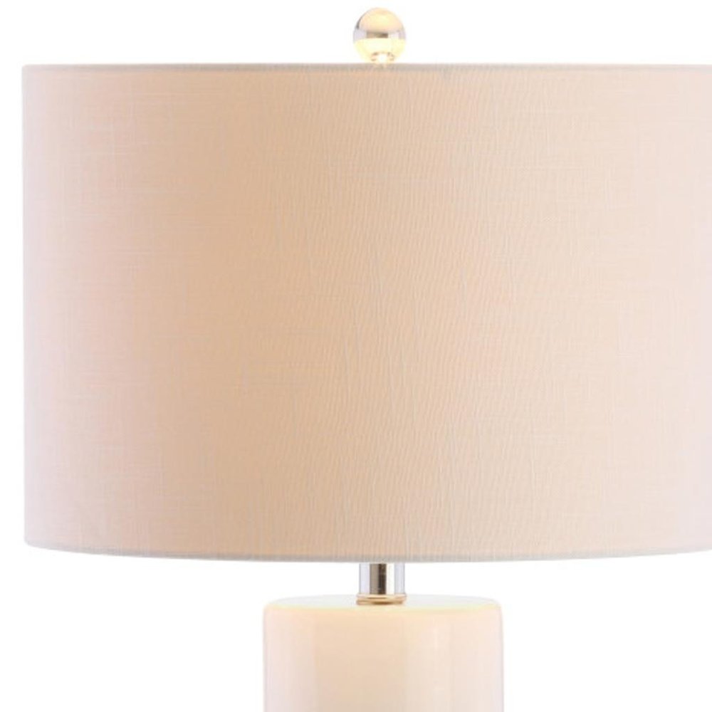 32" Silver Novelty Table Lamp LED With Drum Shade