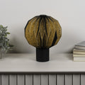 11" Black Geometric Table Lamp With Globe Shade