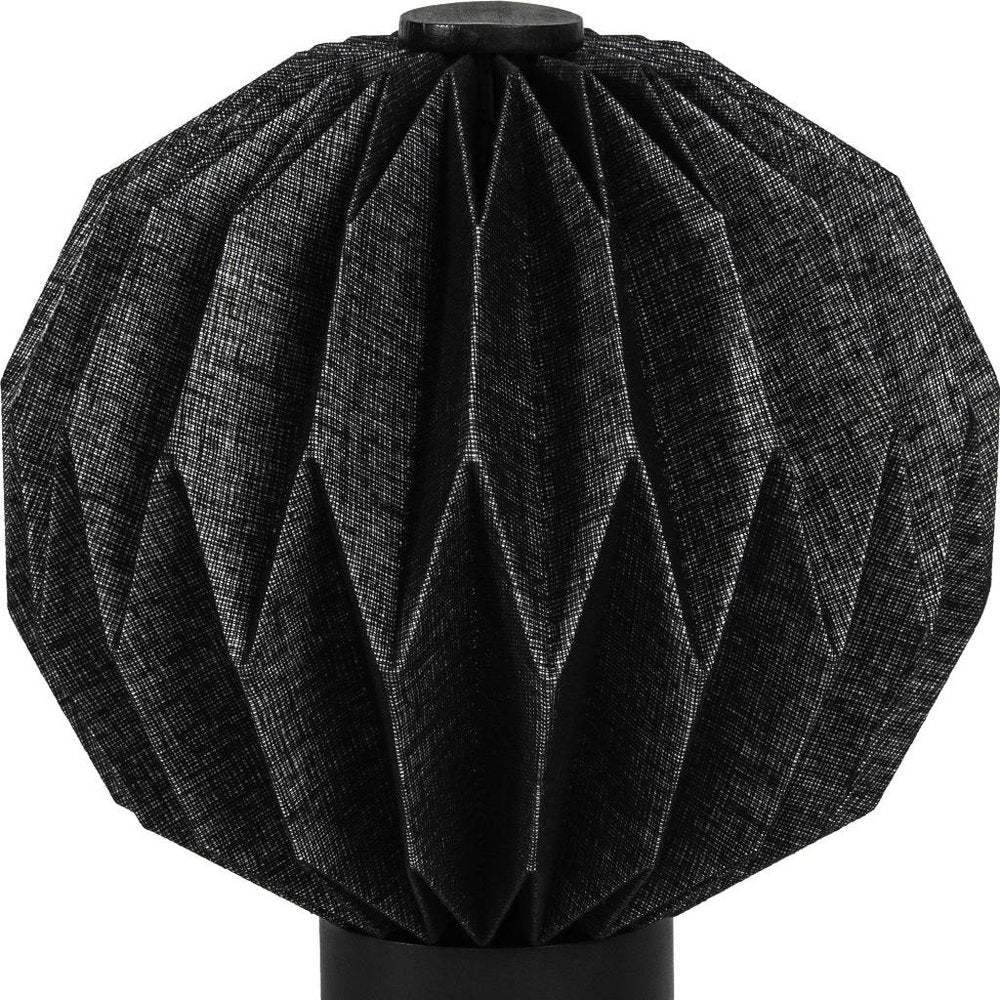 11" Black Geometric Table Lamp LED With Globe Shade