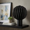 11" Black Geometric Table Lamp LED With Globe Shade
