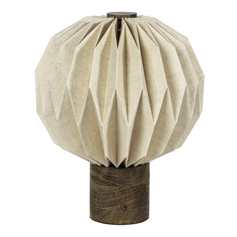 11" Natural Geometric Bedside Lamp With Globe Shade