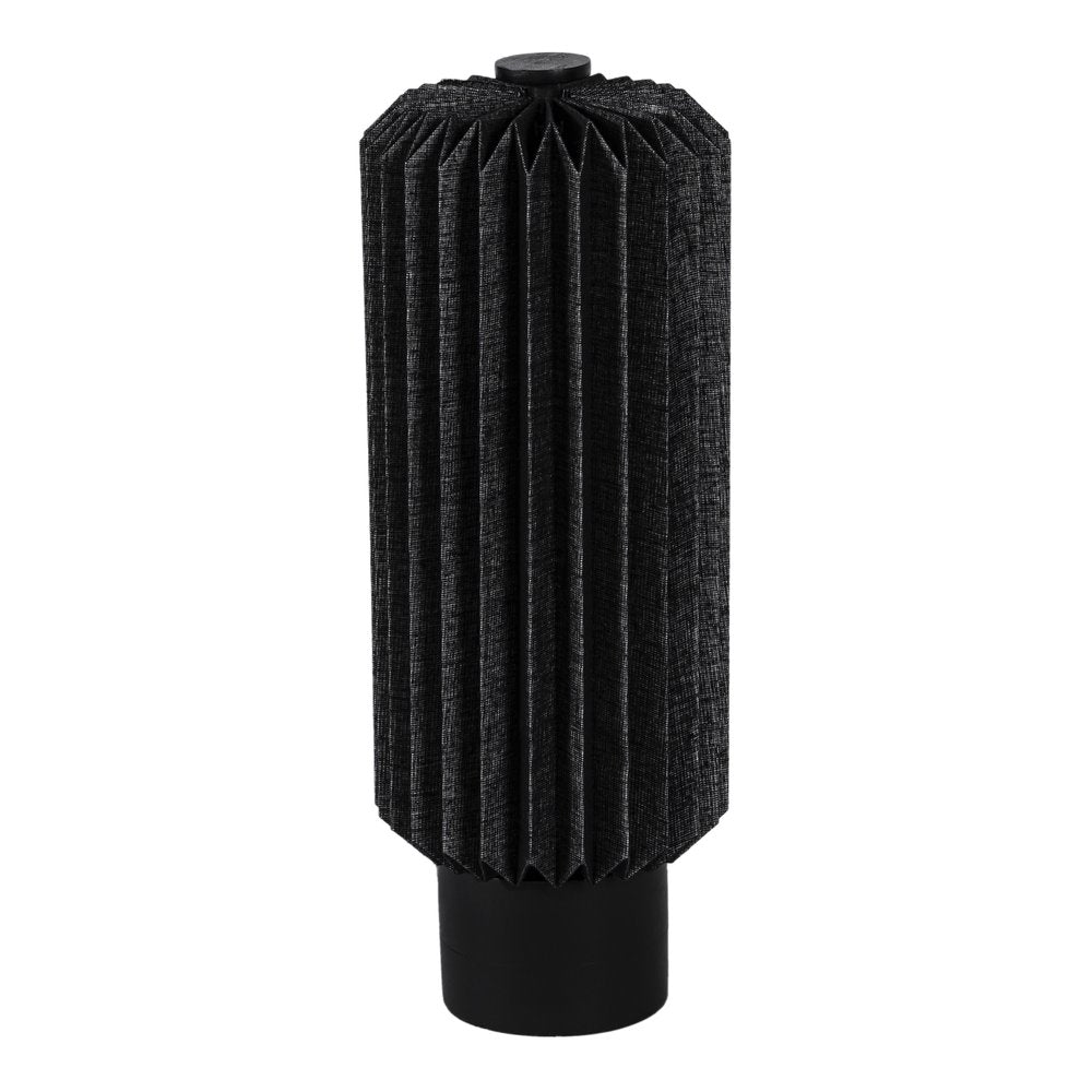 16" Black Geometric Table Lamp LED With Cylinder Shade