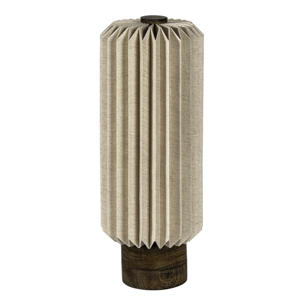 16" Natural Geometric Bedside Lamp With Cylinder Shade