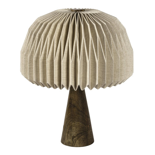 16" Natural Geometric Table Lamp With Dome Shade