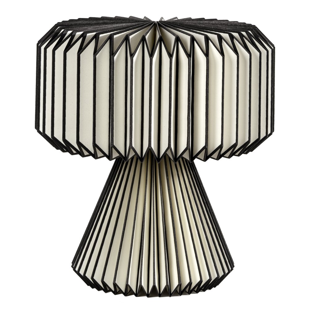 13" Clear Geometric Table Lamp With Cylinder Shade