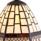 12-Inch Brown Mosaic Tile Tiffany Table Lamp with Empire Shade