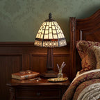 12-Inch Brown Mosaic Tile Tiffany Table Lamp with Empire Shade