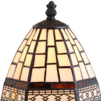 12-Inch Brown Mosaic Tile Tiffany Table Lamp with Empire Shade