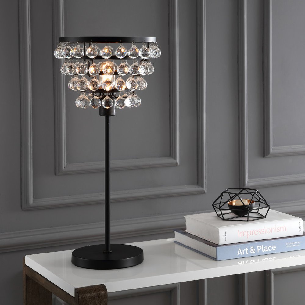 25" Bronze Lantern Table Lamp With Drum