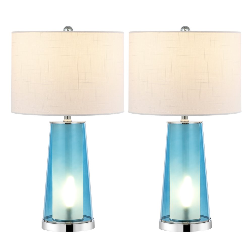 Set of Two 26" Silver Lighthouse Table Lamps With Drum Shades