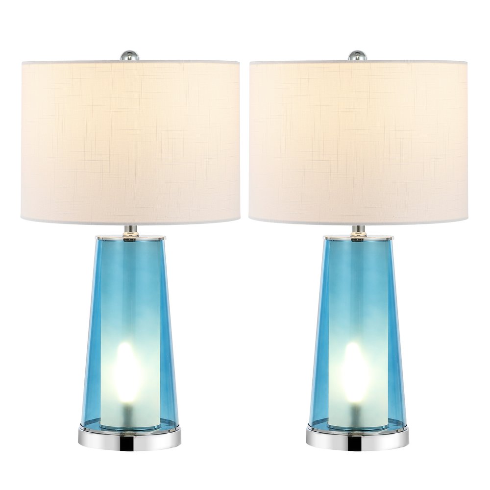 Set of Two 26" Silver Lighthouse Table Lamps With Drum Shades