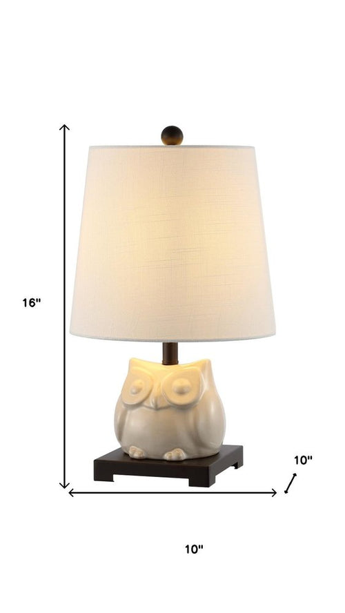 16" Antiqued Bronze Novelty Bedside Lamp With Empire Shade