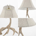 28" Beige Antlers Table Lamp With Bell Shade
