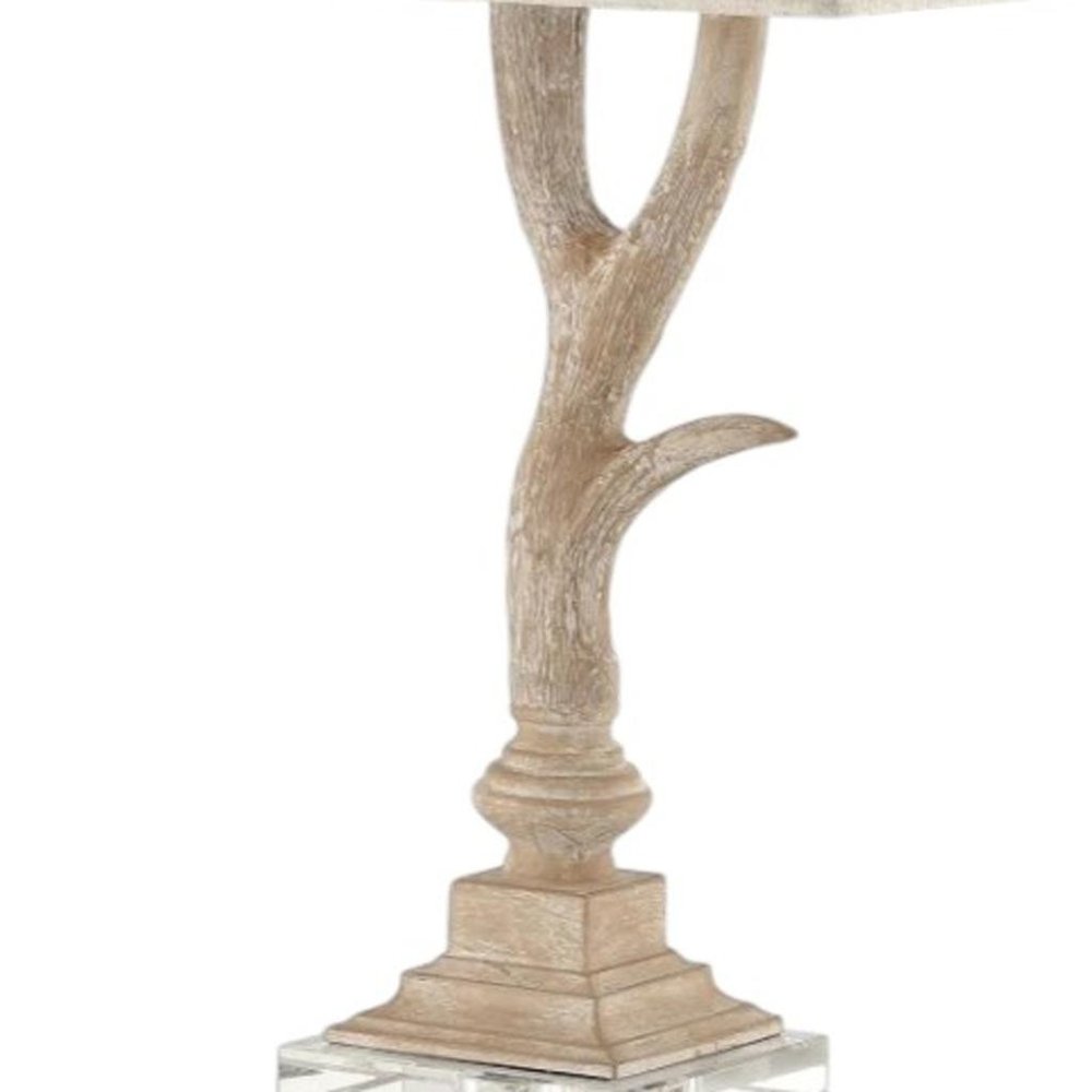30" Clear Antlers Table Lamp With Shade