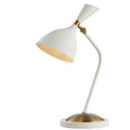 22" White Table Lamp With Bell Shade