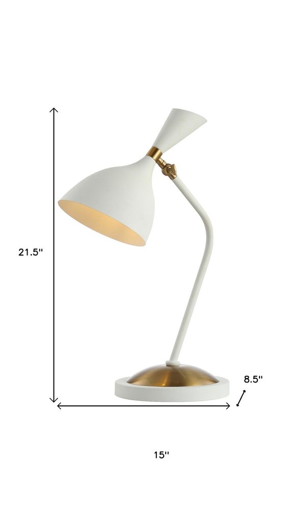 22" White Table Lamp LED With Bell Shade