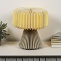 13" Natural Geometric Bedside Lamp With Cylinder Shade