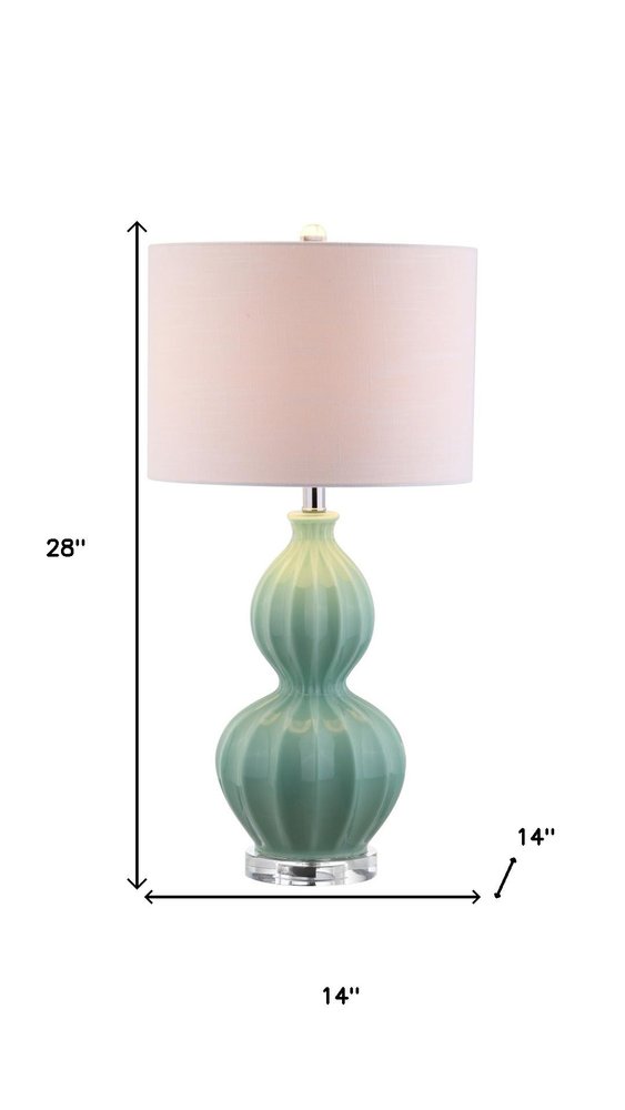 28" Clear Novelty Table Lamp With Drum Shade