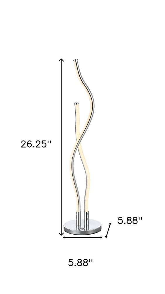 26" Silver Novelty Table Lamp LED