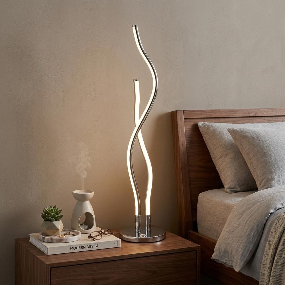 26" Silver Novelty Table Lamp LED