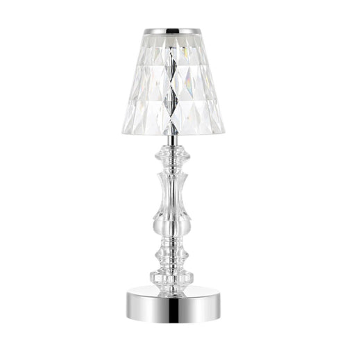 13" Silver Novelty USB Table Lamp LED With Empire Shade