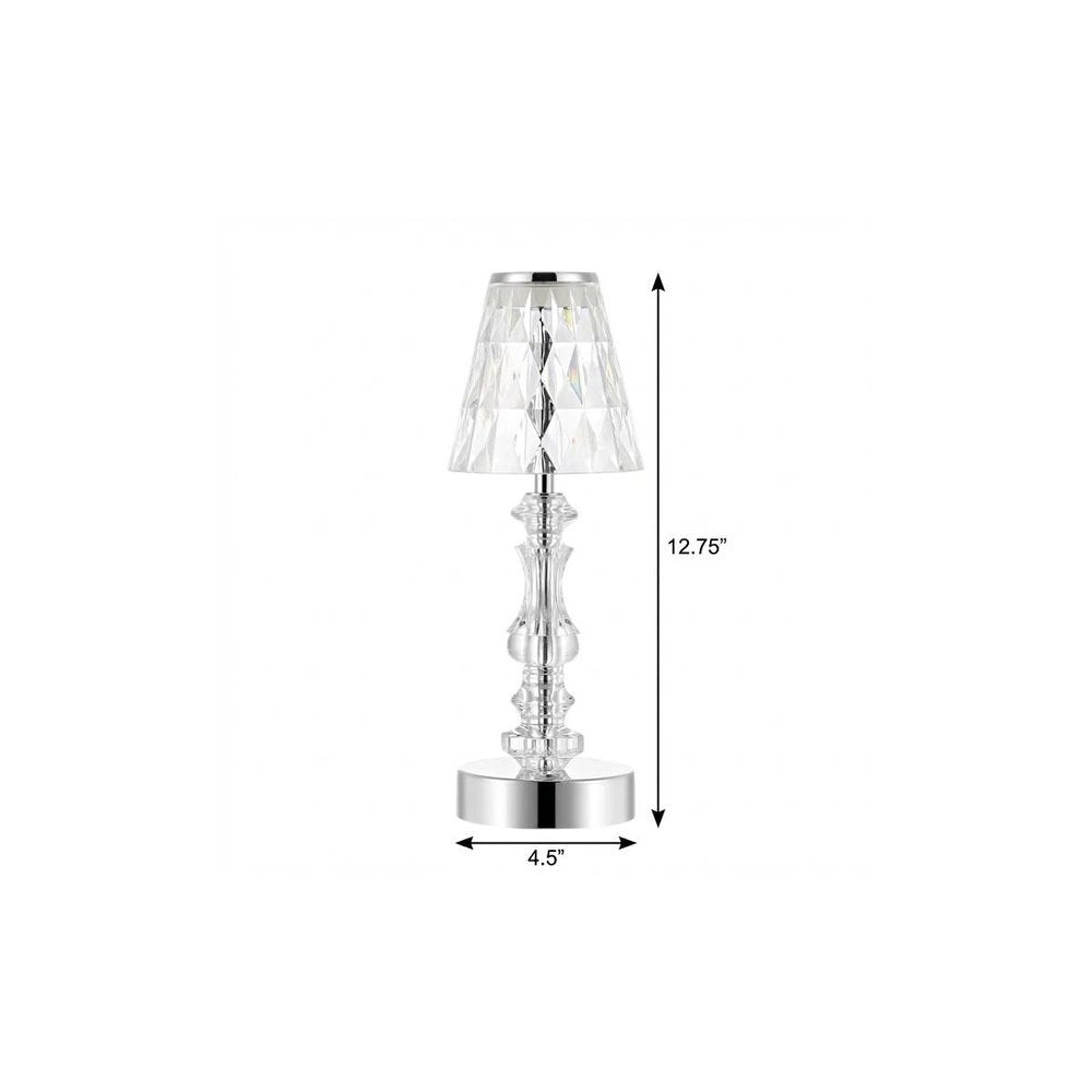 13" Silver Novelty USB Table Lamp LED With Empire Shade
