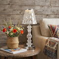 13" Silver Novelty USB Table Lamp LED With Empire Shade