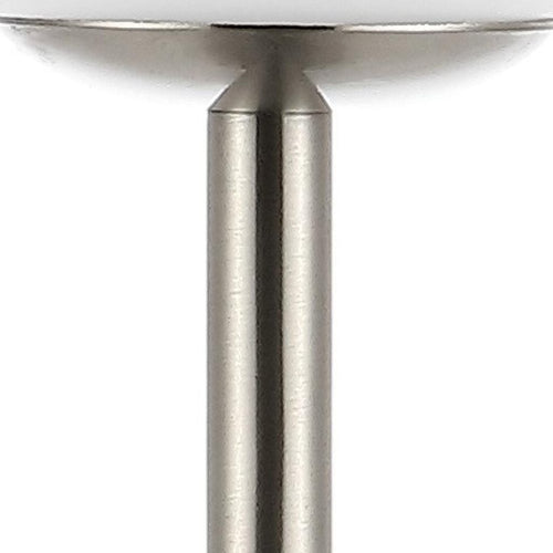12" Nickel Novelty USB Table Lamp With Globe Shade