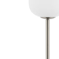 12" Nickel Novelty USB Table Lamp With Globe Shade