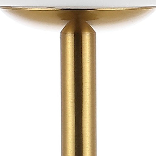 12" Gold USB Table Lamp With Globe Shade