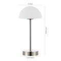 13" Nickel USB Table Lamp With Dome Shade