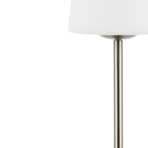13" Nickel USB Table Lamp With Empire Shade