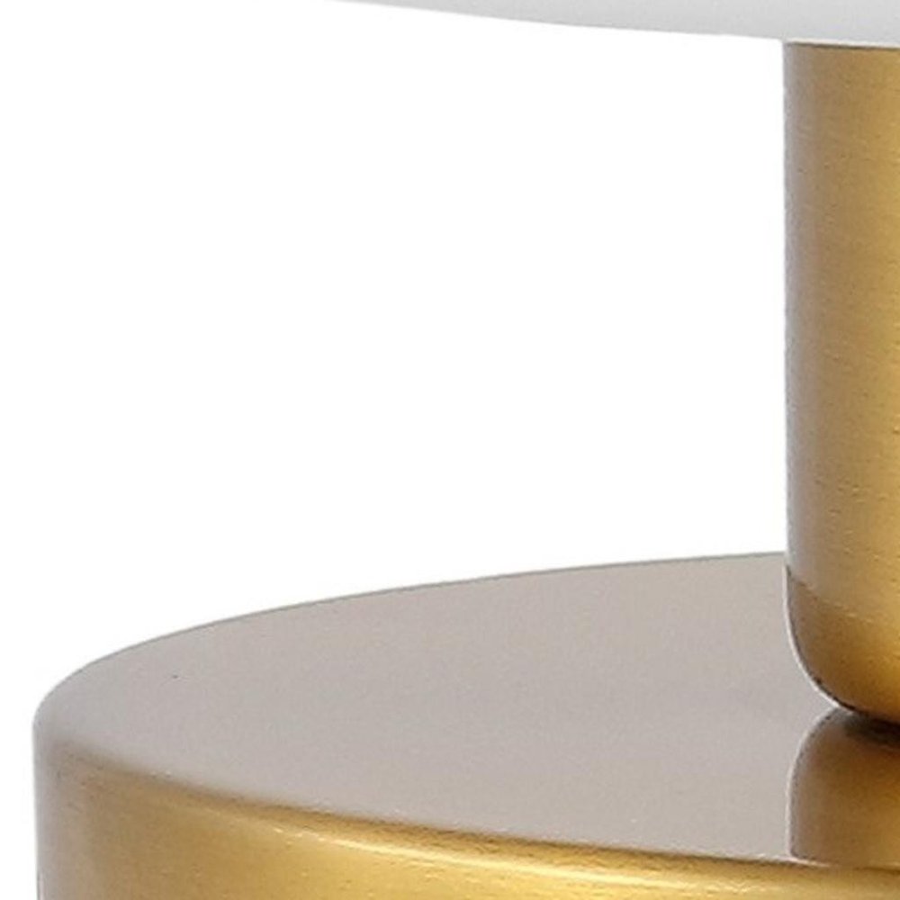 6" Gold Novelty USB Table Lamp With Dome Shade