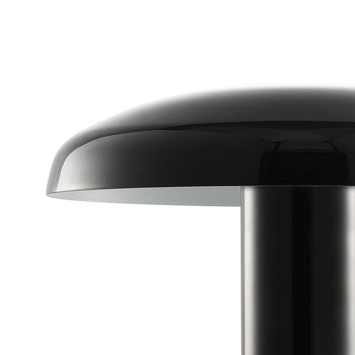 11" Black Novelty USB Table Lamp With Globe Shade