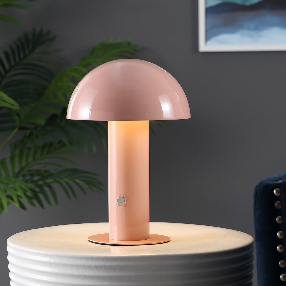 11" Pink Novelty USB Table Lamp With Globe Shade