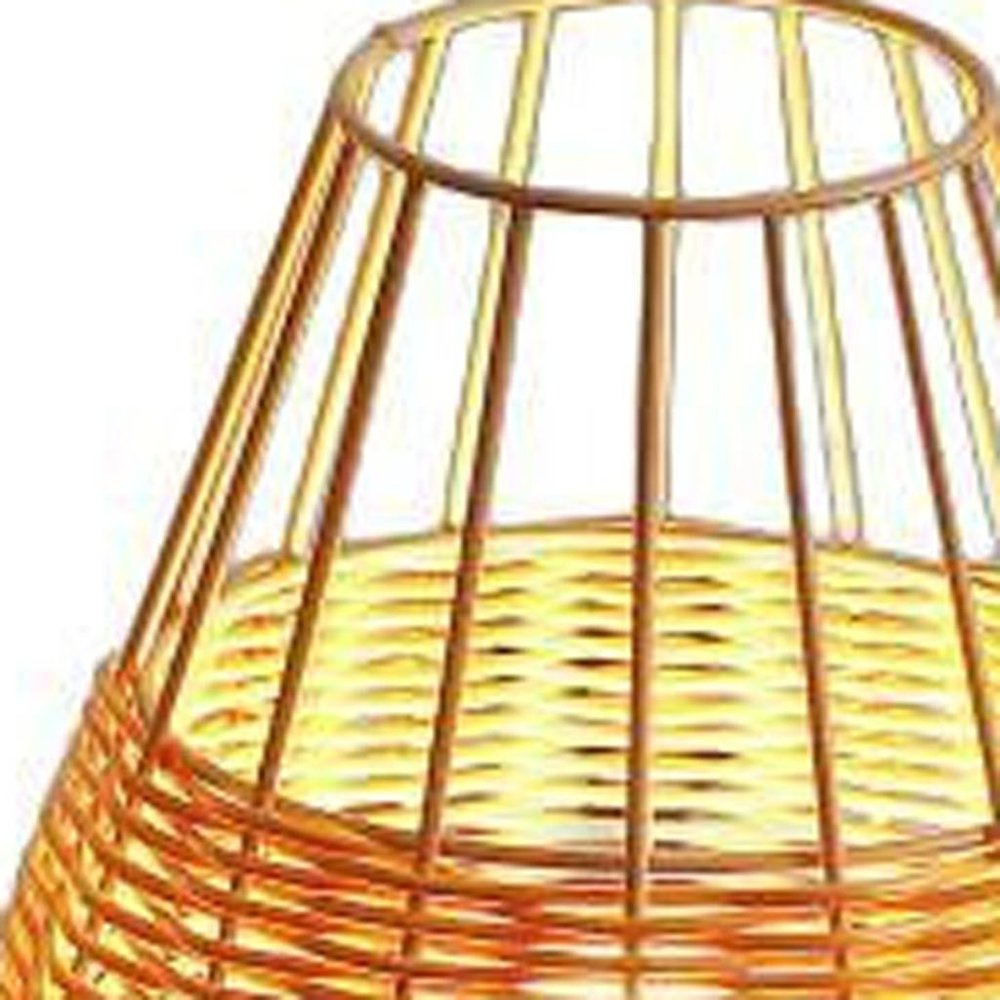 Set of Two 10" Brown Round USB Table Lamps LED With Globe Shades