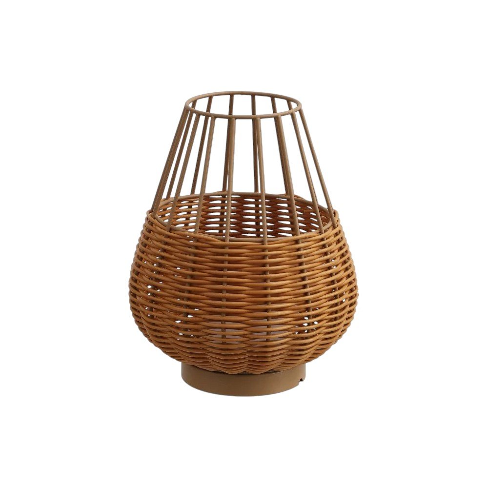 Set of Two 10" Brown Round USB Table Lamps LED With Globe Shades