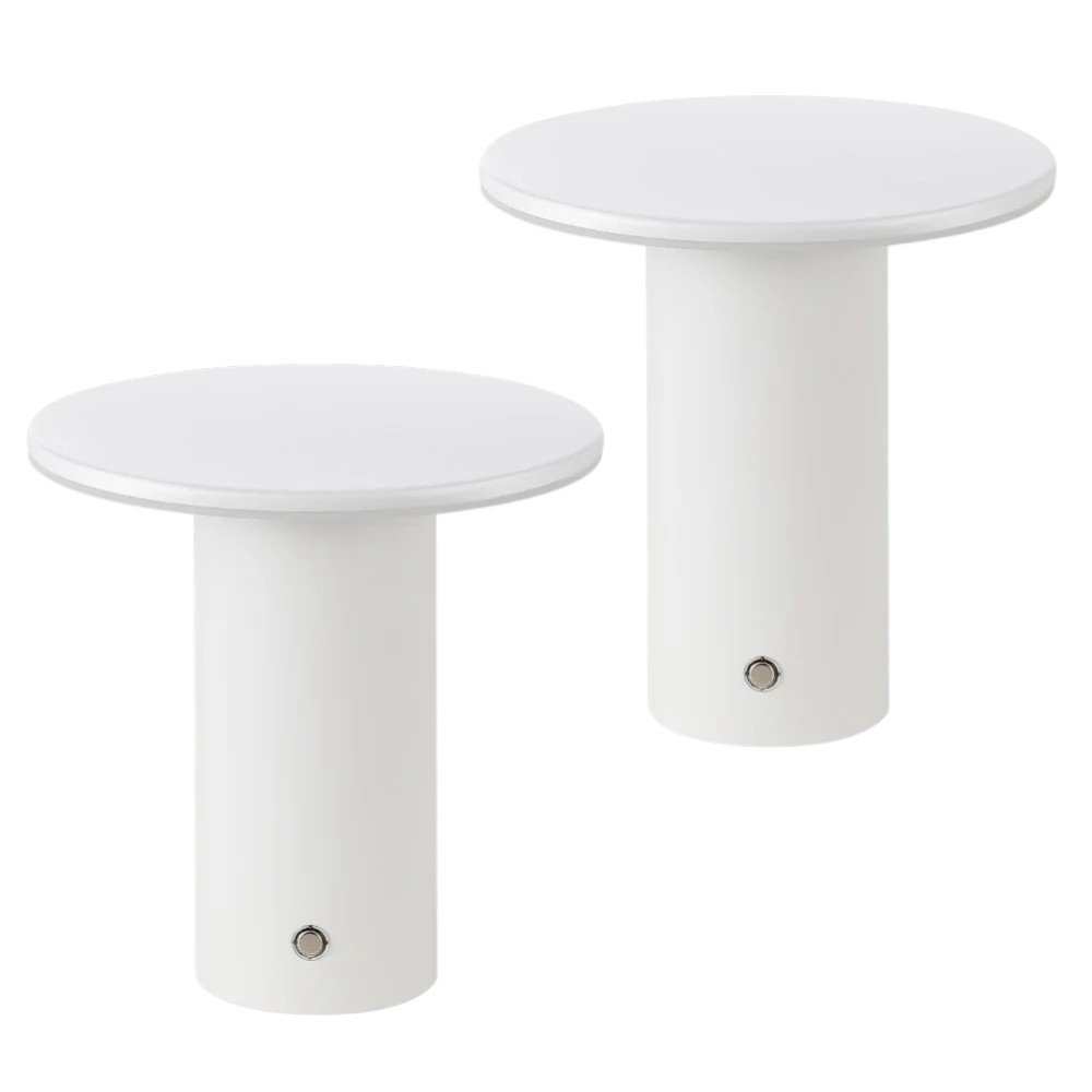 Set of Two 8" Clear USB Table Lamps LED