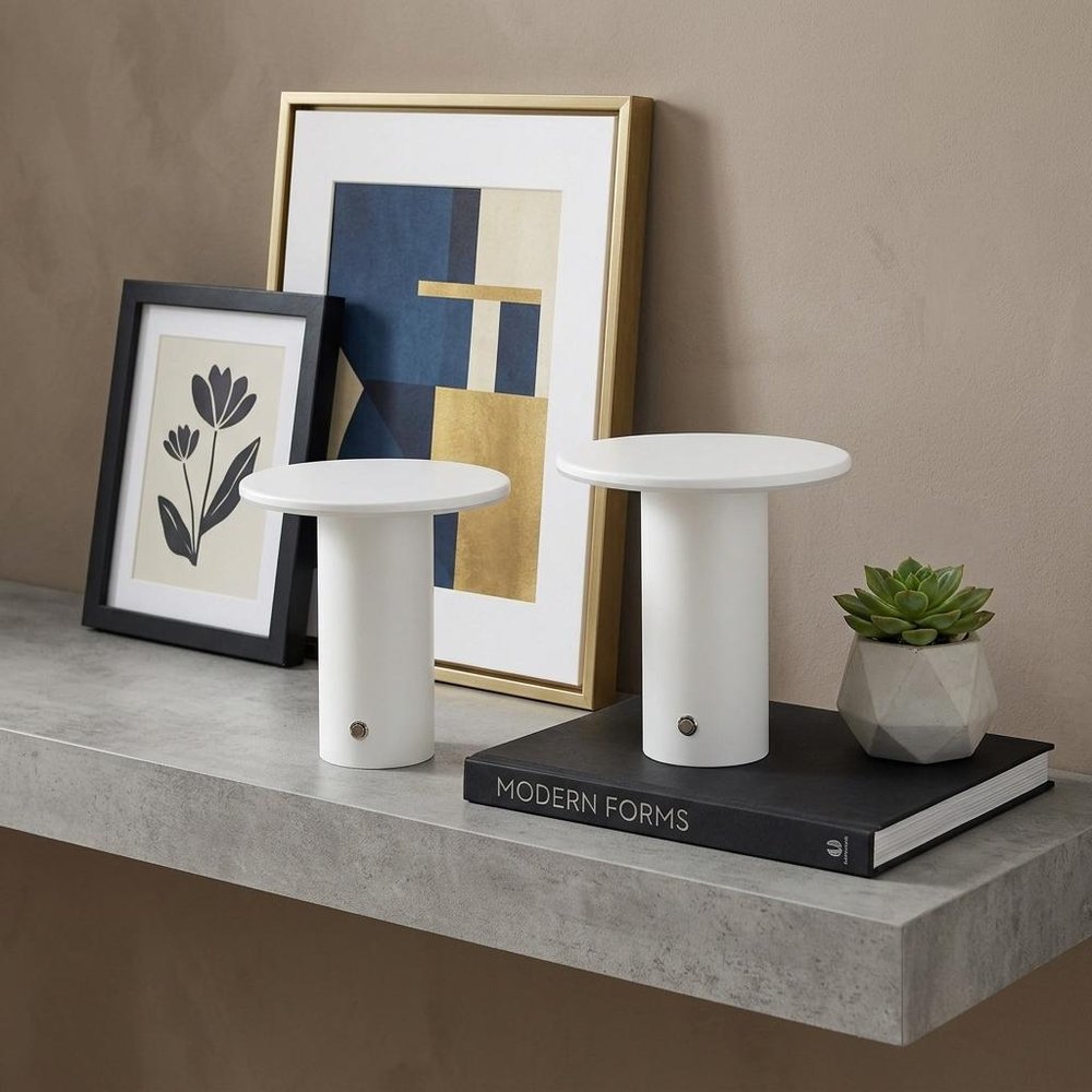 Set of Two 8" Clear USB Table Lamps LED