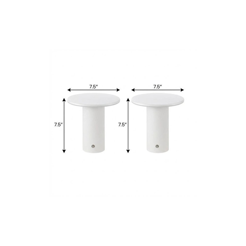Set of Two 8" Clear USB Table Lamps LED