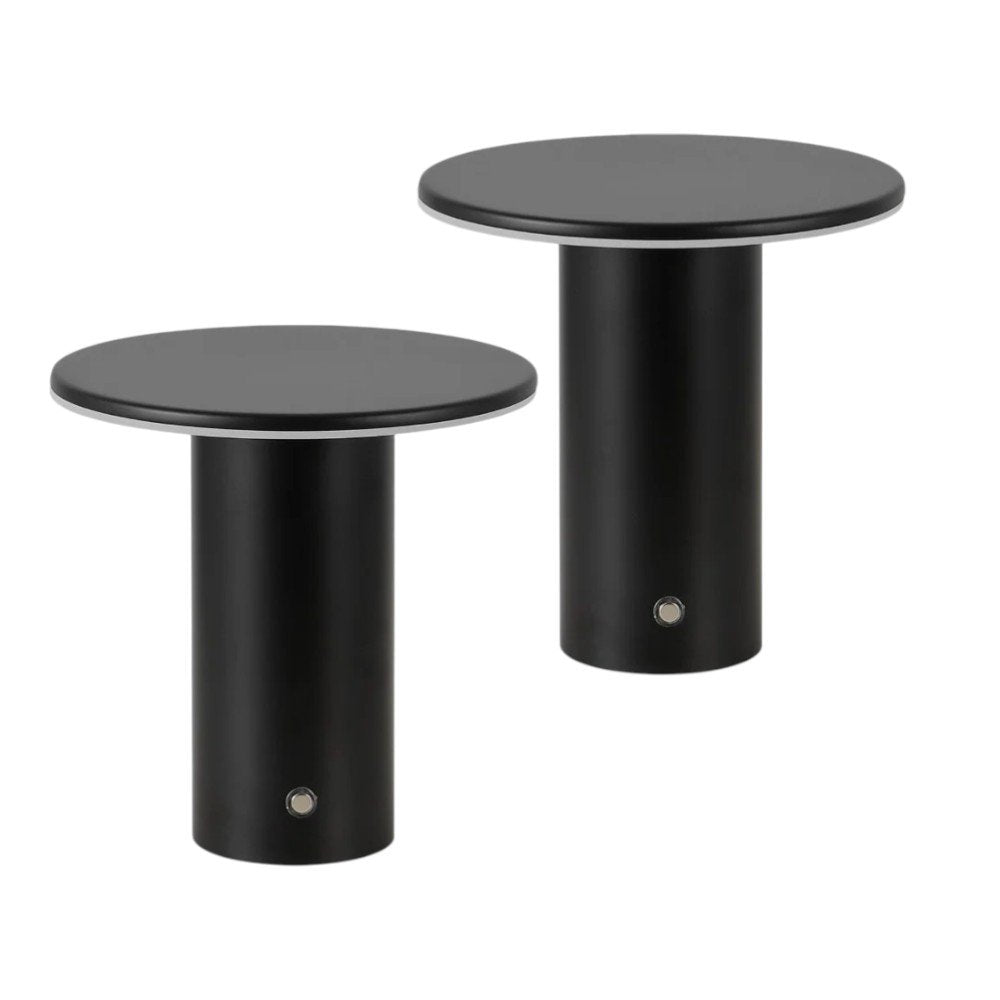 Set of Two 8" Clear USB Table Lamps LED