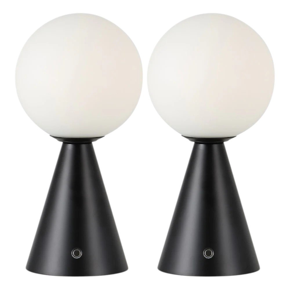Set of Two 12" Clear Lighthouse USB Table Lamps LED