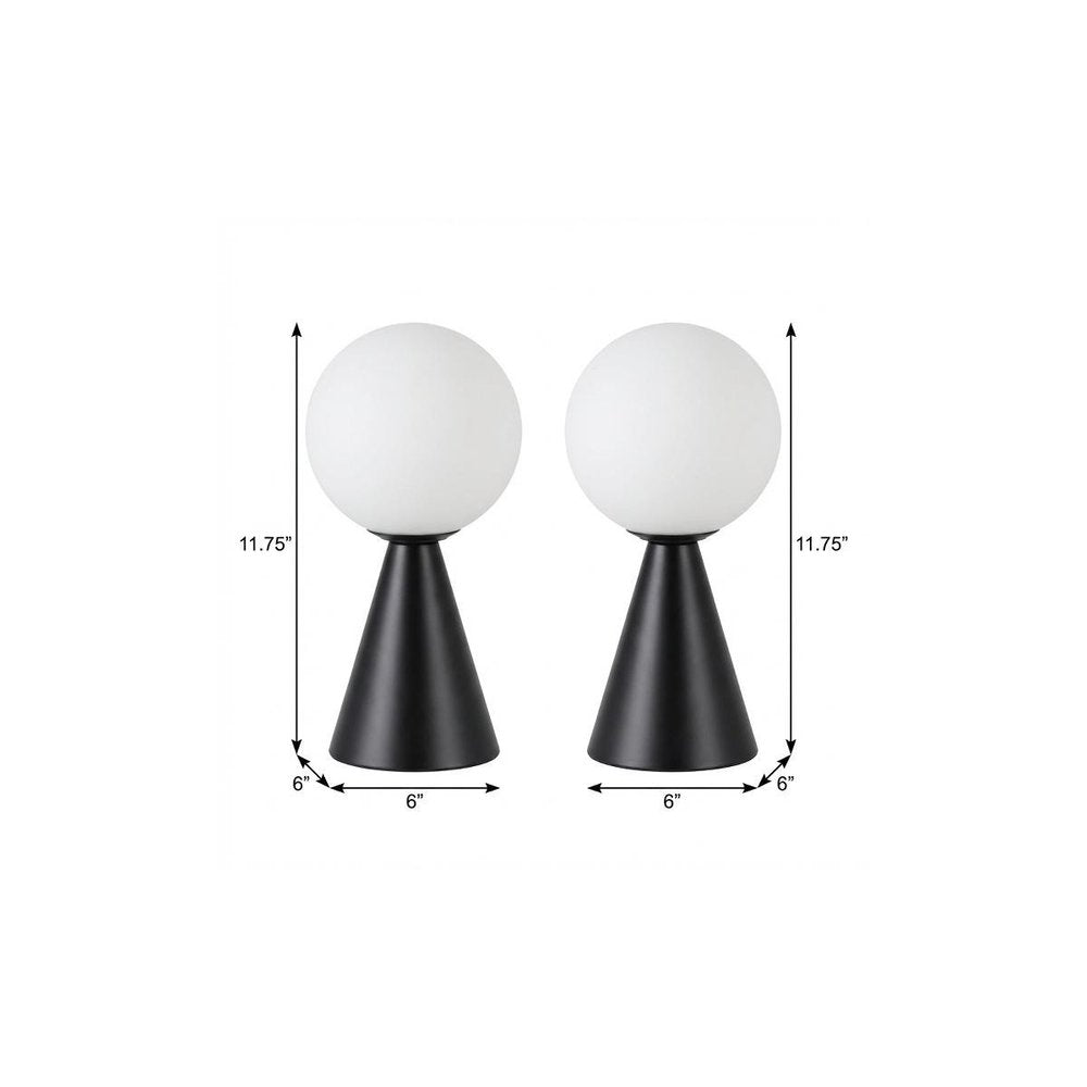 Set of Two 12" Clear Lighthouse USB Table Lamps LED