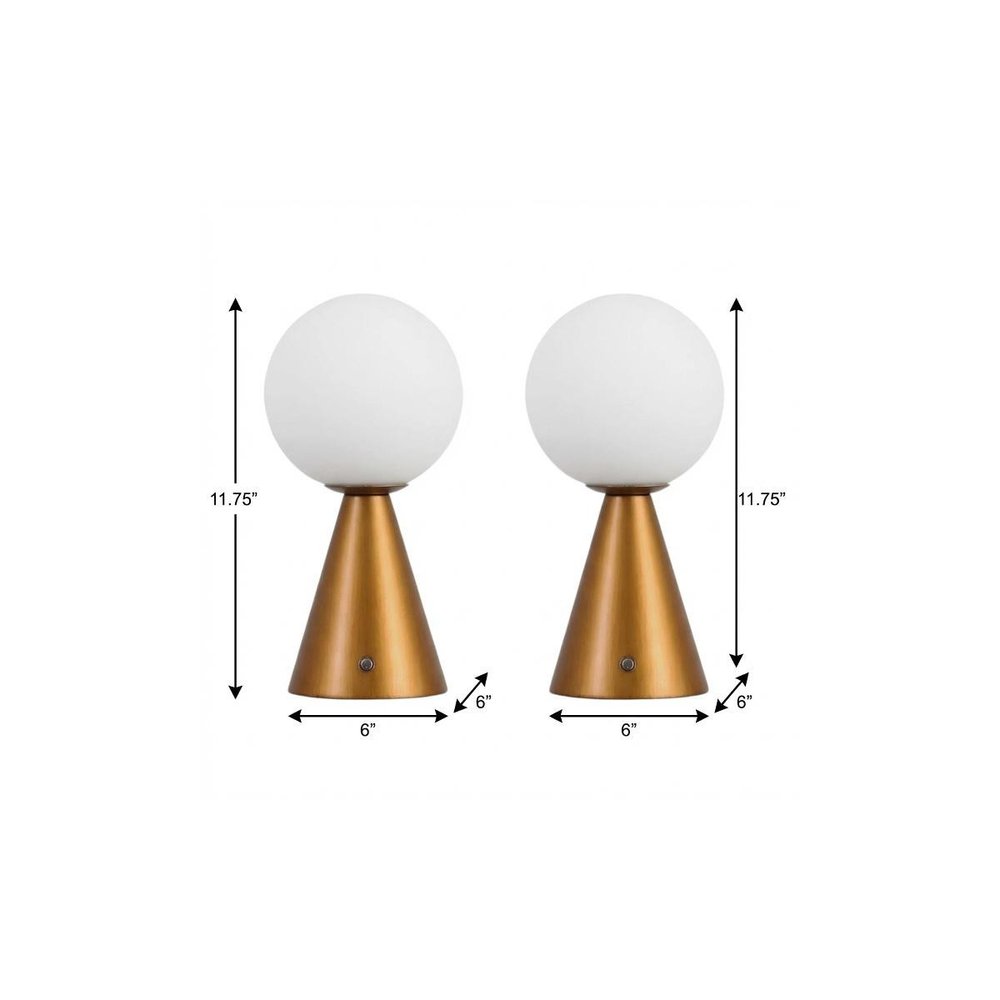 Set of Two 12" Clear Lighthouse USB Table Lamps LED